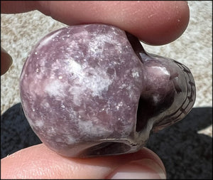 Small LEPIDOLITE Crystal Skull - AKA Lavenderine - Relaxation, Optimism