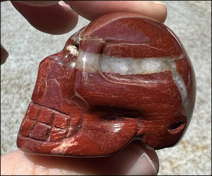Red Spiral Jasper CRYSTAL SKULL with Agate inclusions