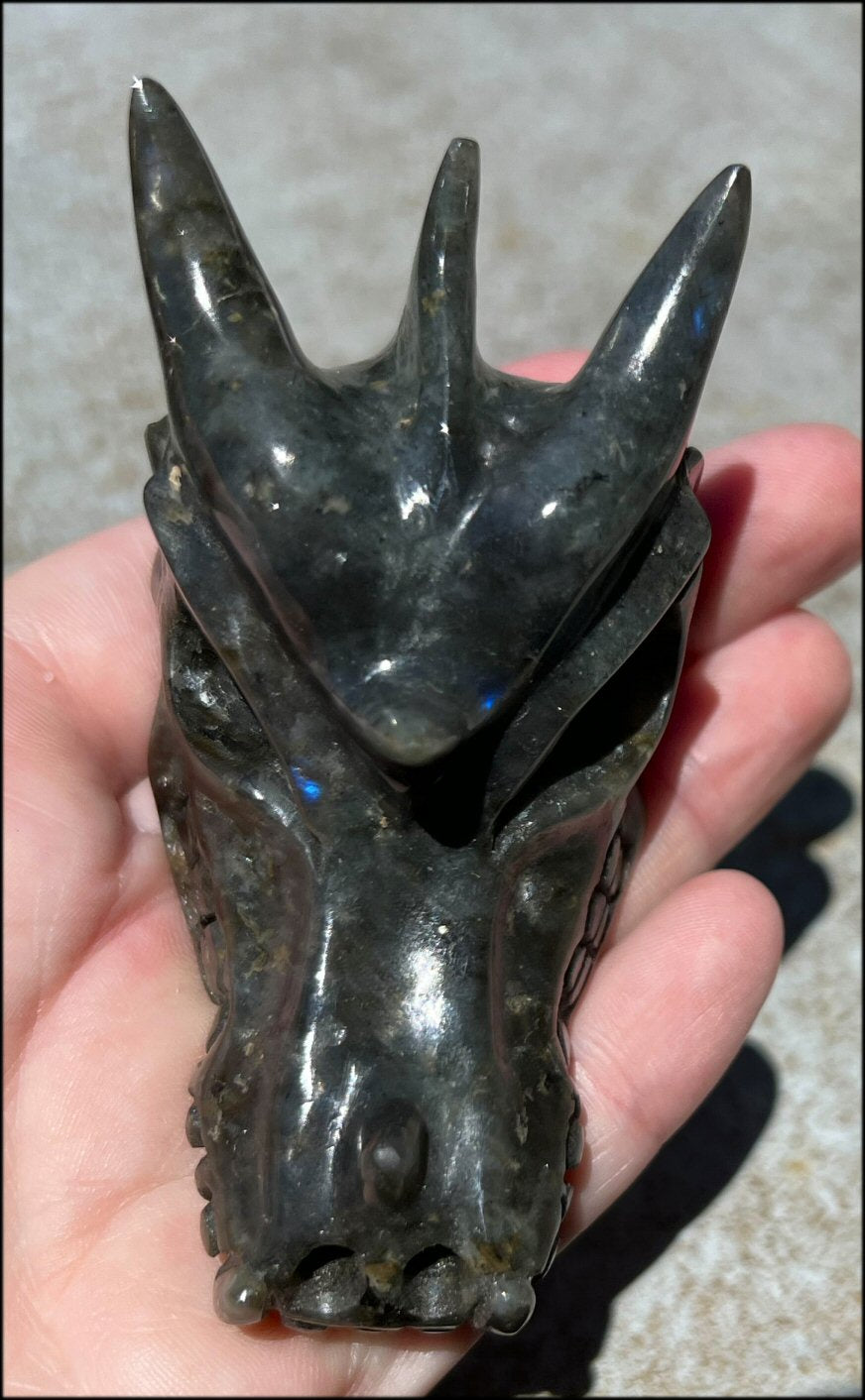 Labradorite DRAGON Crystal Skull - Remember the magic!