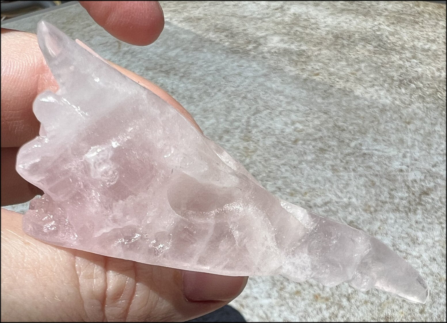 Rose Quartz PHOENIX Crystal Skull - Self-Acceptance, Heart Chakra