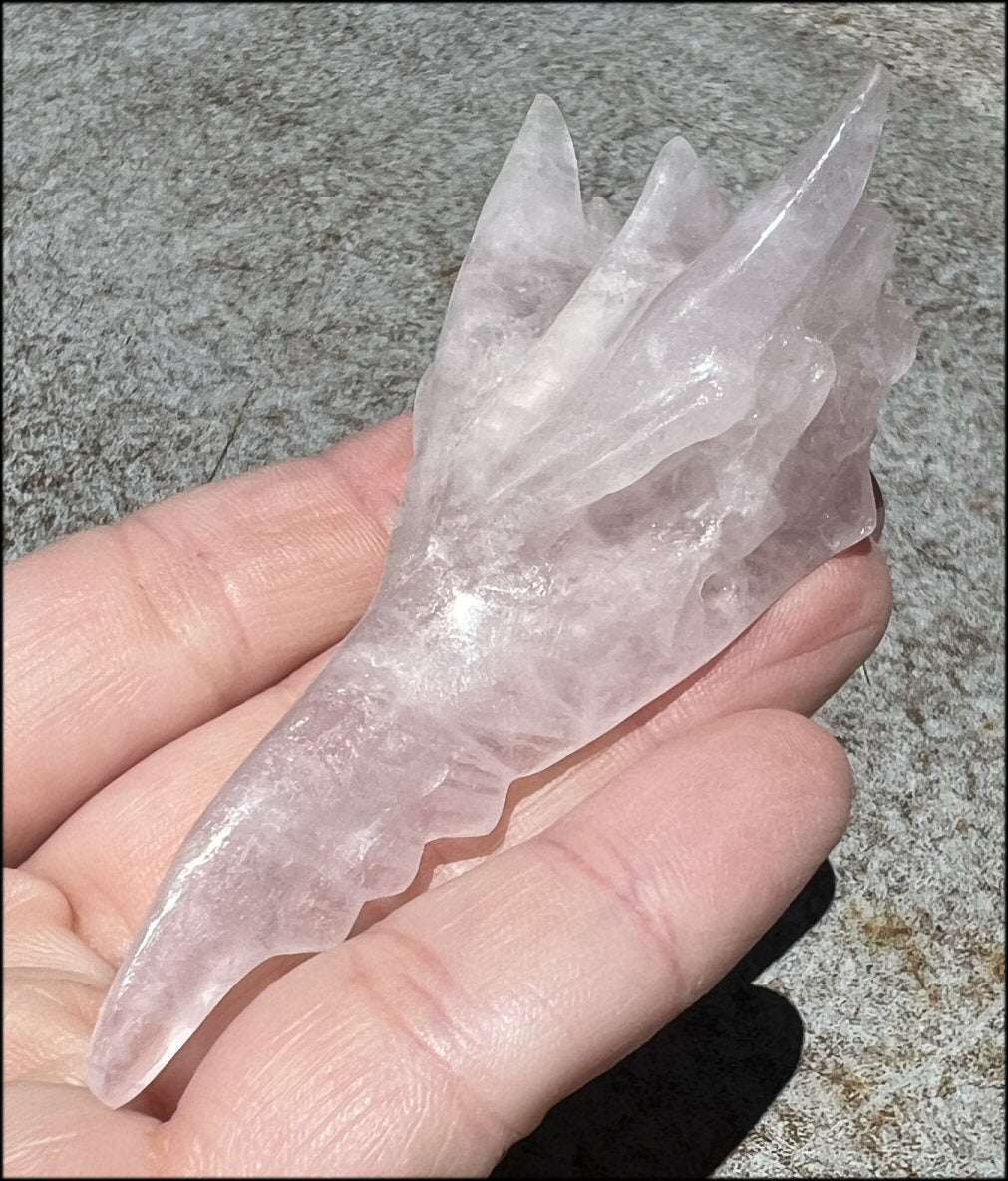 Rose Quartz PHOENIX Crystal Skull - Self-Acceptance, Heart Chakra