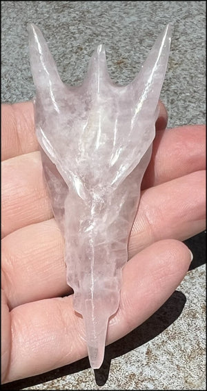 Rose Quartz PHOENIX Crystal Skull - Self-Acceptance, Heart Chakra