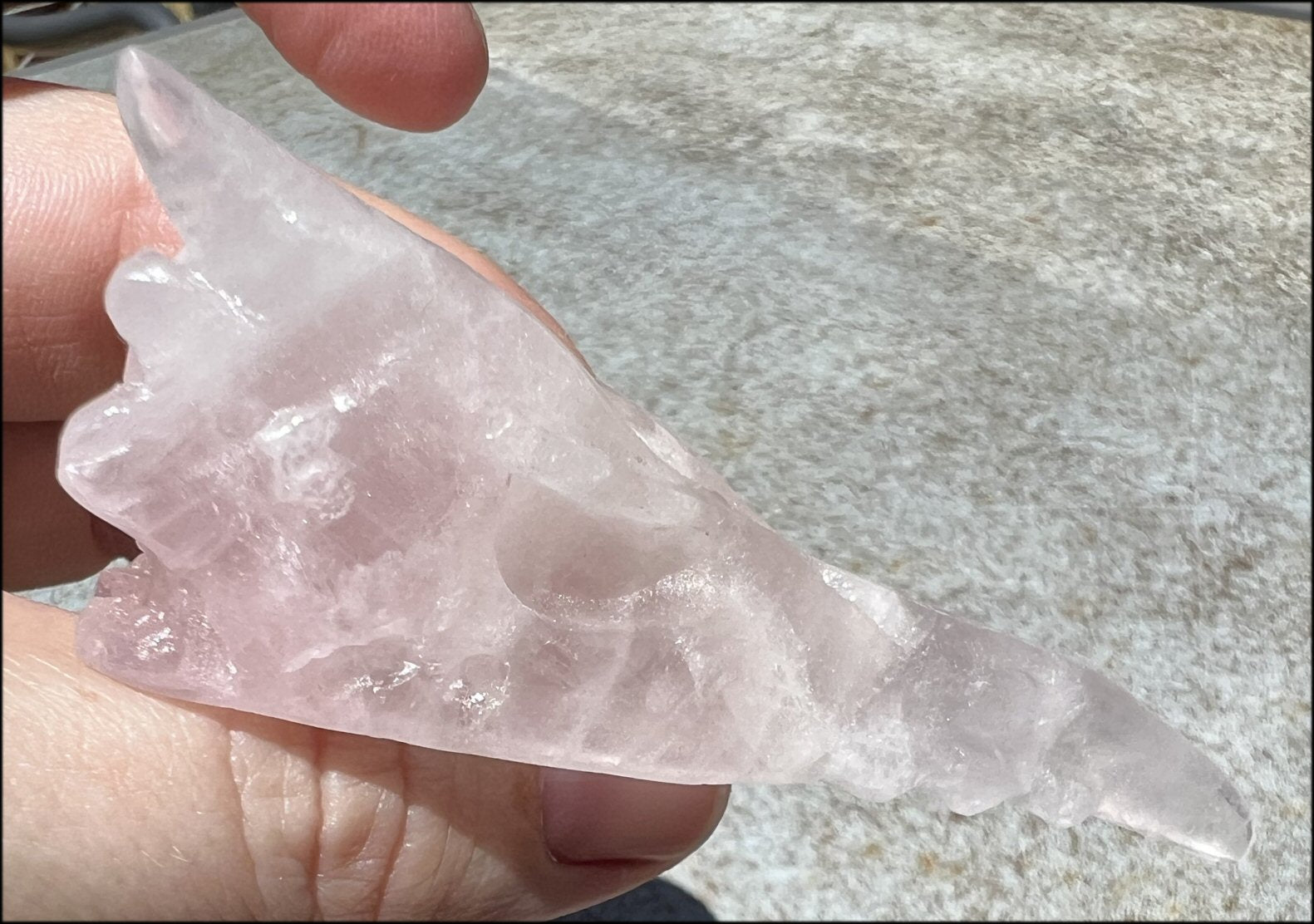 Rose Quartz PHOENIX Crystal Skull - Self-Acceptance, Heart Chakra