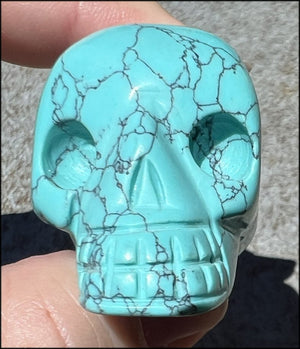 Sky Blue Turquoise HOWLITE Crystal Skull - Calm Communication, Memory