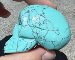Sky Blue Turquoise HOWLITE Crystal Skull - Calm Communication, Memory