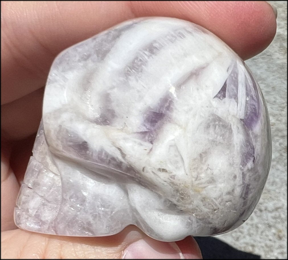 Chevron Amethyst Crystal Skull - Dream Work, Inner Journeying