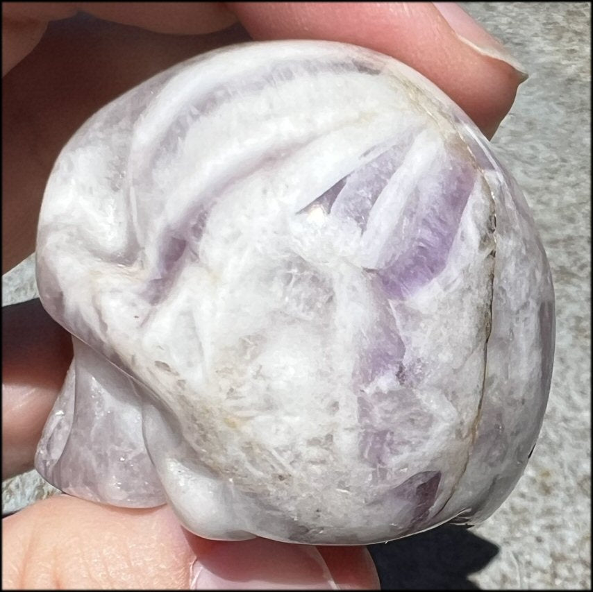 Chevron Amethyst Crystal Skull - Dream Work, Inner Journeying