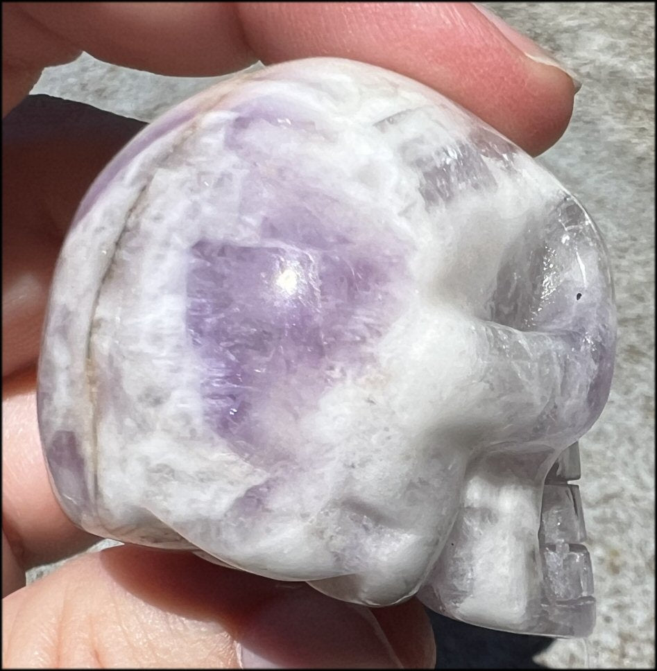 Chevron Amethyst Crystal Skull - Dream Work, Inner Journeying