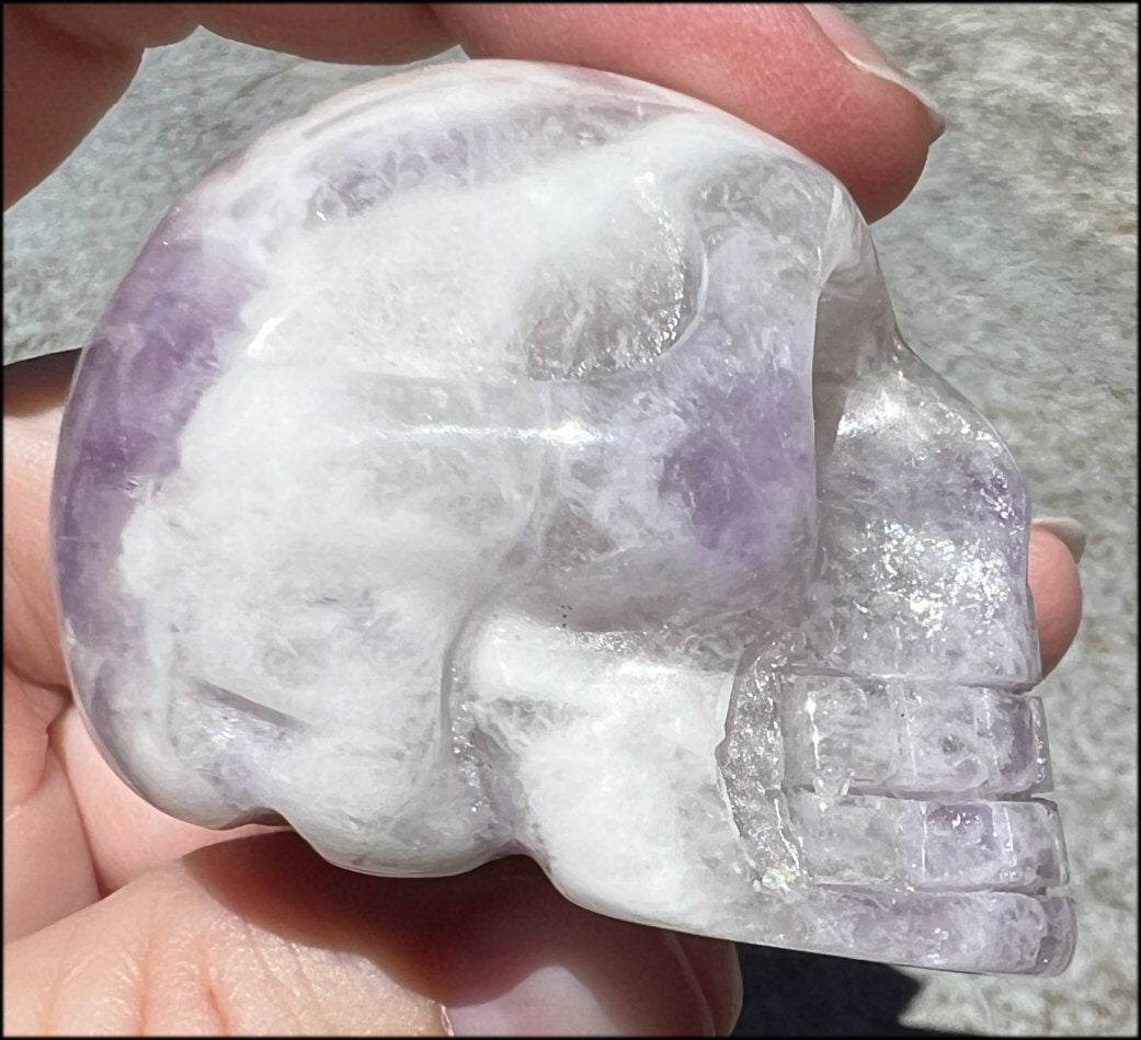 Chevron Amethyst Crystal Skull - Dream Work, Inner Journeying