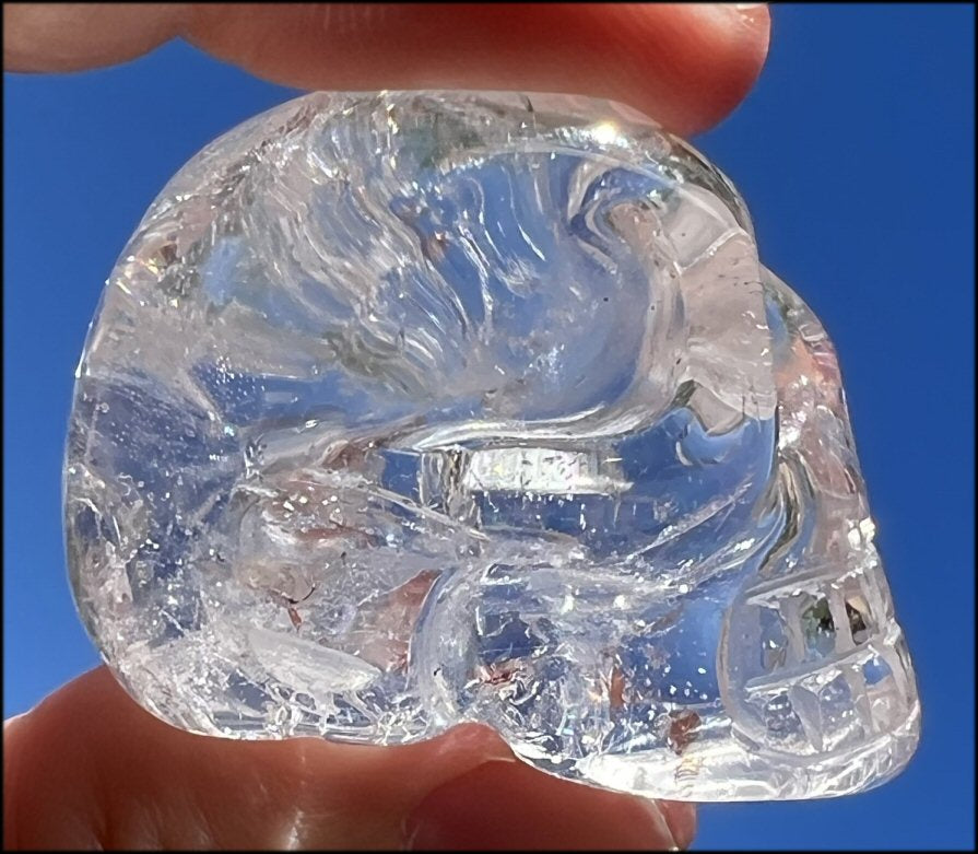 Quartz Crystal Skull with Shimmery Rainbows - Focus, Transformation of energy