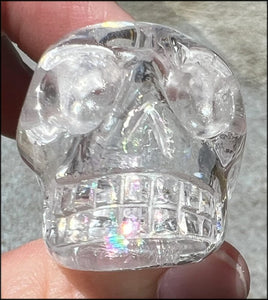 Quartz Crystal Skull with Shimmery Rainbows - Focus, Transformation of energy
