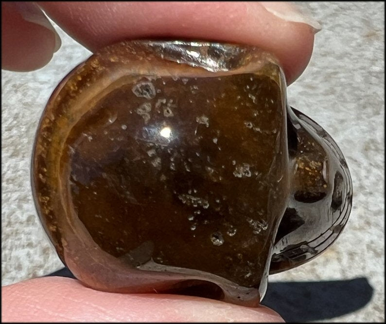 ~Flashy~ Small Golden Tiger Eye CRYSTAL SKULL - Let go of judgements