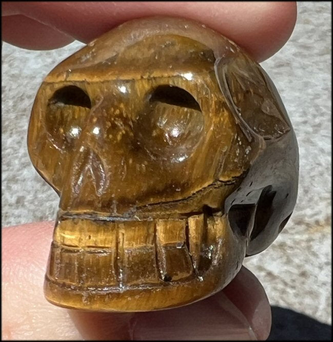 ~Flashy~ Small Golden Tiger Eye CRYSTAL SKULL - Let go of judgements