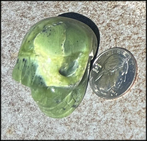 Nephrite Jade CRYSTAL SKULL - Combat negative thoughts, Heart Chakra