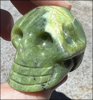 Nephrite Jade CRYSTAL SKULL - Combat negative thoughts, Heart Chakra