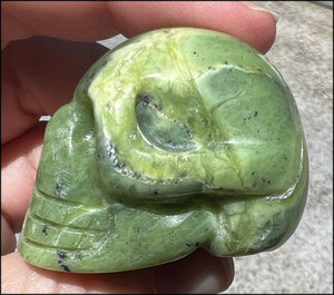 Nephrite Jade CRYSTAL SKULL - Combat negative thoughts, Heart Chakra