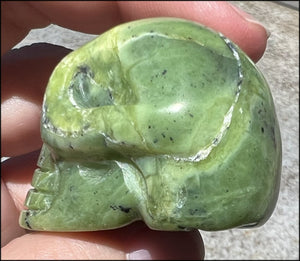 Nephrite Jade CRYSTAL SKULL - Combat negative thoughts, Heart Chakra