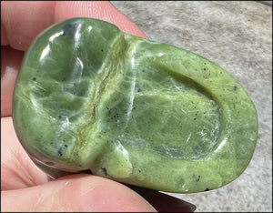 Nephrite Jade CRYSTAL SKULL - Combat negative thoughts, Heart Chakra