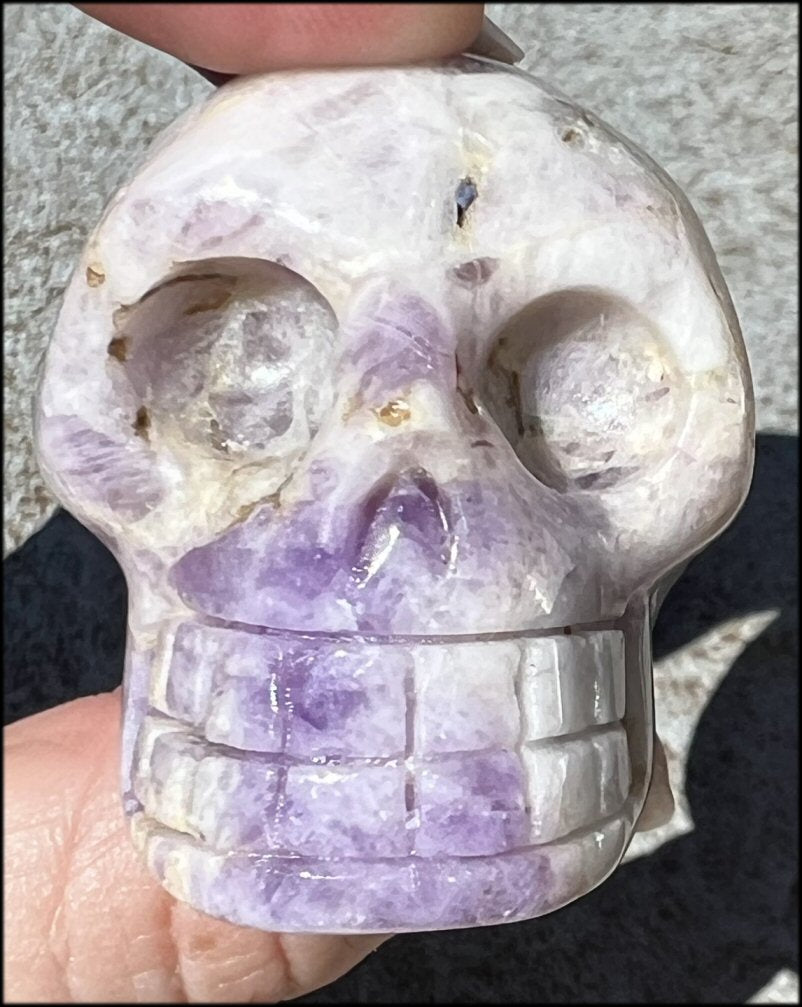 Chevron Amethyst Crystal Skull - Dream Work, Inner Journeying