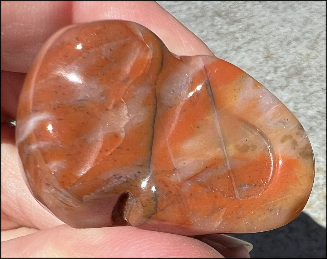 Sunset Jasper Crystal Skull - Re-focus, Mental Clarity - with Synergy 4+ years