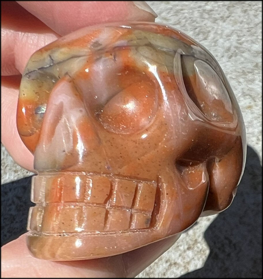 Sunset Jasper Crystal Skull - Re-focus, Mental Clarity - with Synergy 4+ years