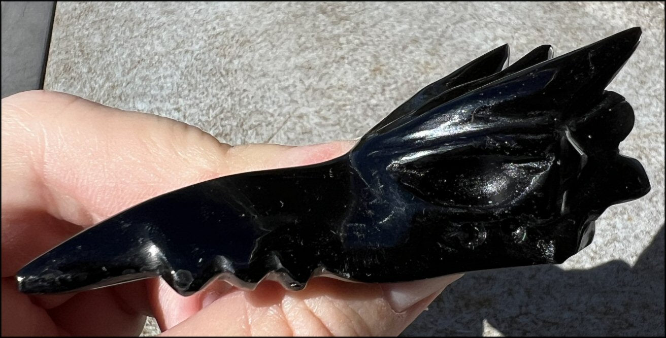 Black Obsidian PHOENIX Crystal Skull - Protection, Remove negativity - Scorpio!