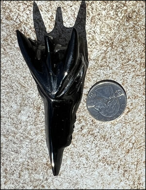 Black Obsidian PHOENIX Crystal Skull - Protection, Remove negativity - Scorpio!