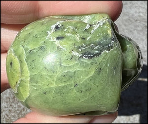 Nephrite Jade CRYSTAL SKULL - Combat negative thoughts, Heart Chakra