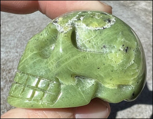 Nephrite Jade CRYSTAL SKULL - Combat negative thoughts, Heart Chakra