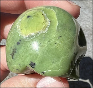 Nephrite Jade CRYSTAL SKULL - Combat negative thoughts, Heart Chakra