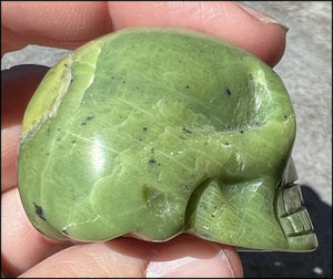 Nephrite Jade CRYSTAL SKULL - Combat negative thoughts, Heart Chakra