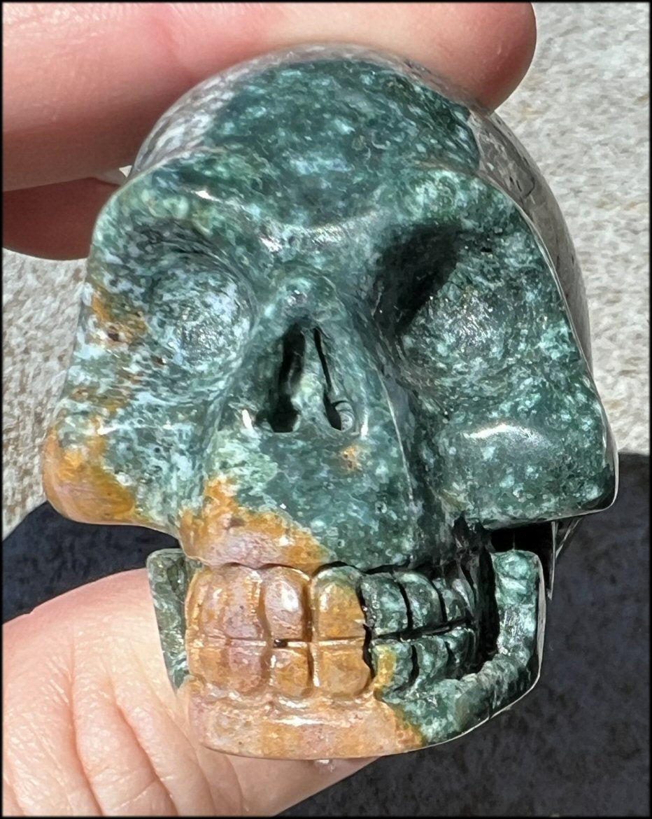 Ocean Jasper CRYSTAL SKULL - Protection, Heart Chakra