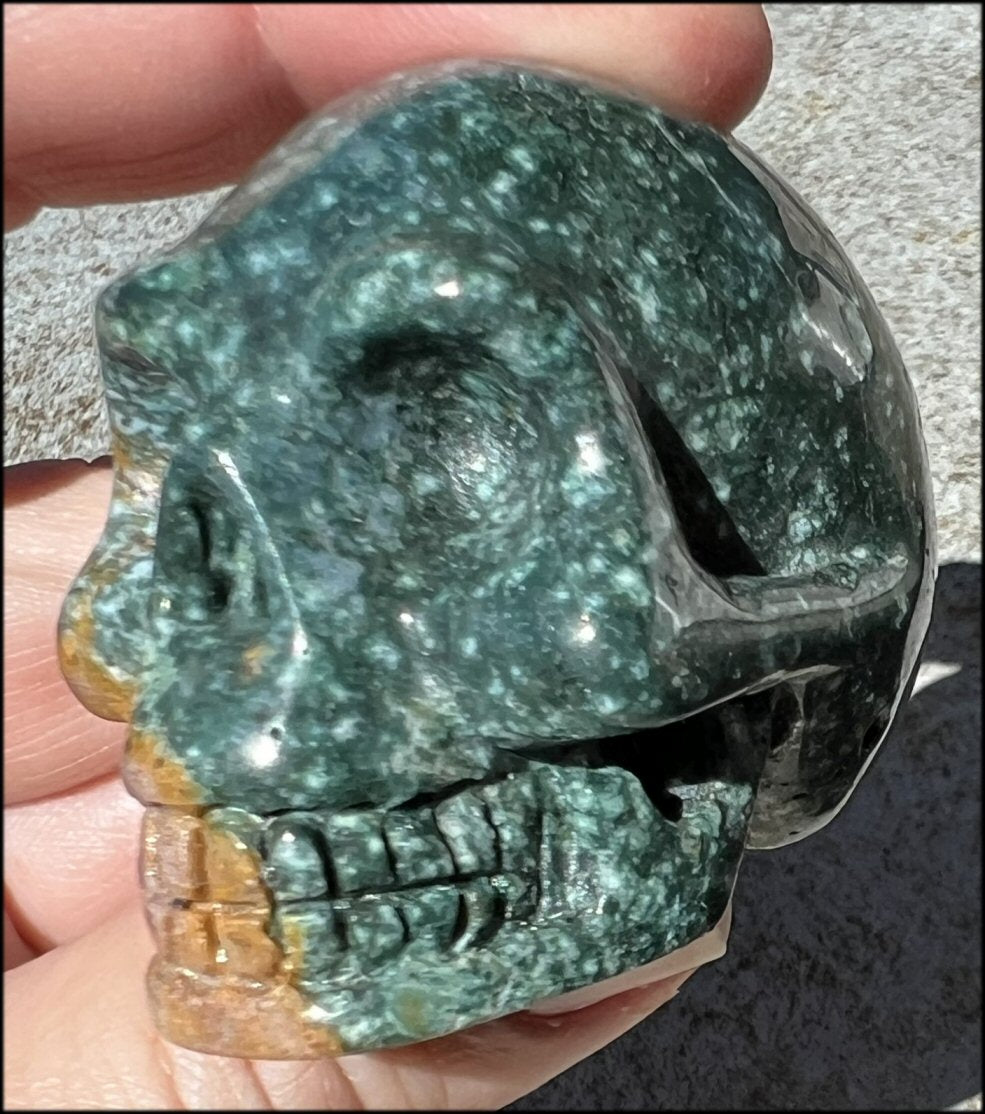 Ocean Jasper CRYSTAL SKULL - Protection, Heart Chakra