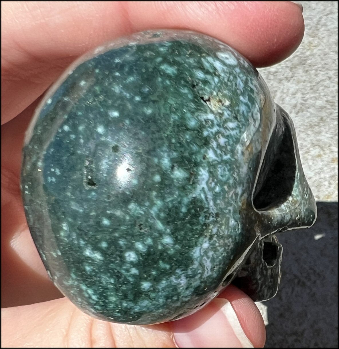 Ocean Jasper CRYSTAL SKULL - Protection, Heart Chakra