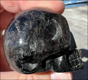 Unusual Russian ASTROPHYLLITE Crystal Skull - Release unhealthy patterns