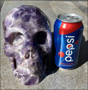 LifeSize Super 7 / Synergy 7 / Melody's Stone Crystal Skull with Weird Vugs, Hematite, 8lbs+ - From Sherry's Personal Collection