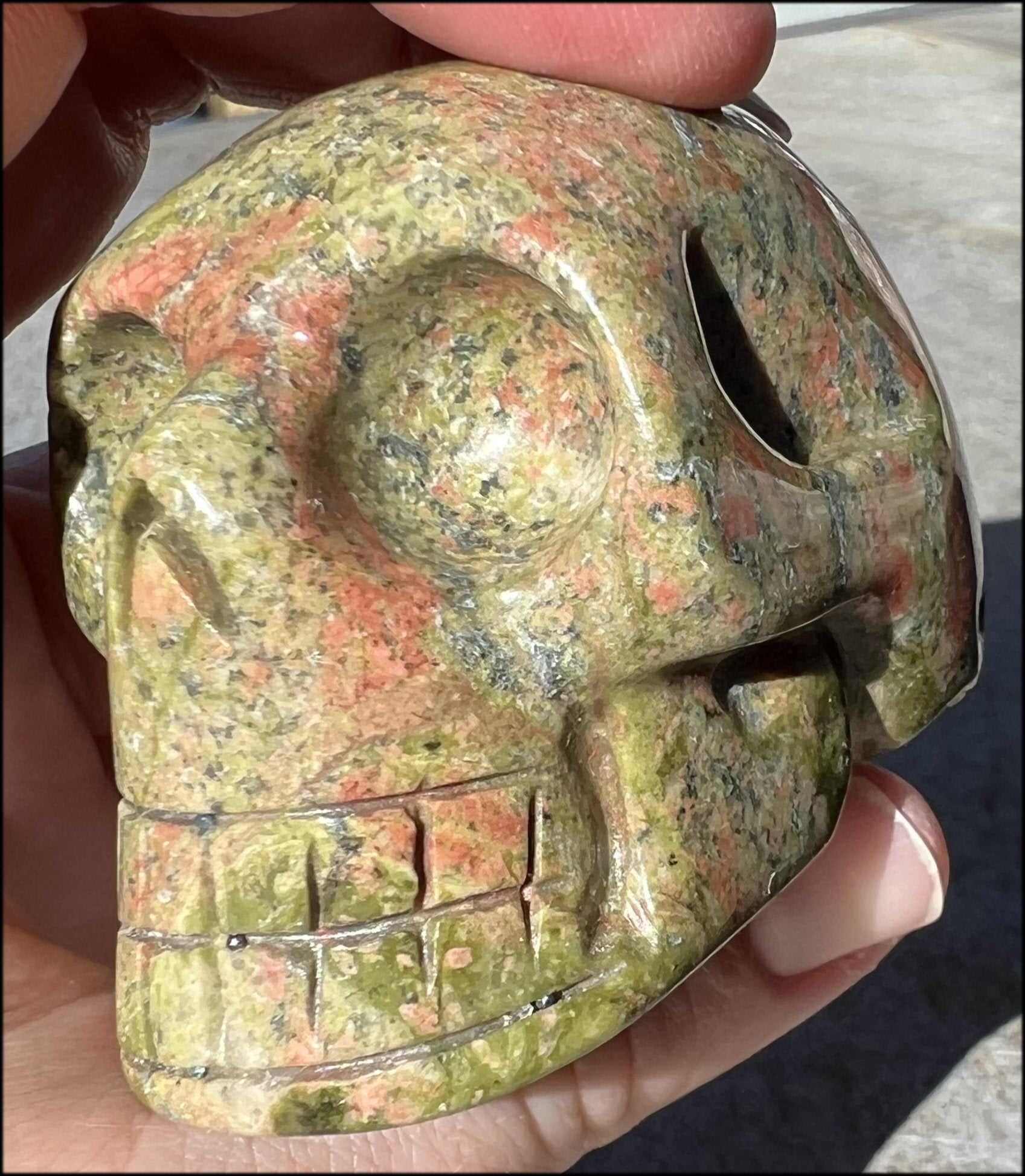 UNAKITE Crystal Skull - Connect with Mother Earth - with Synergy 9+ years