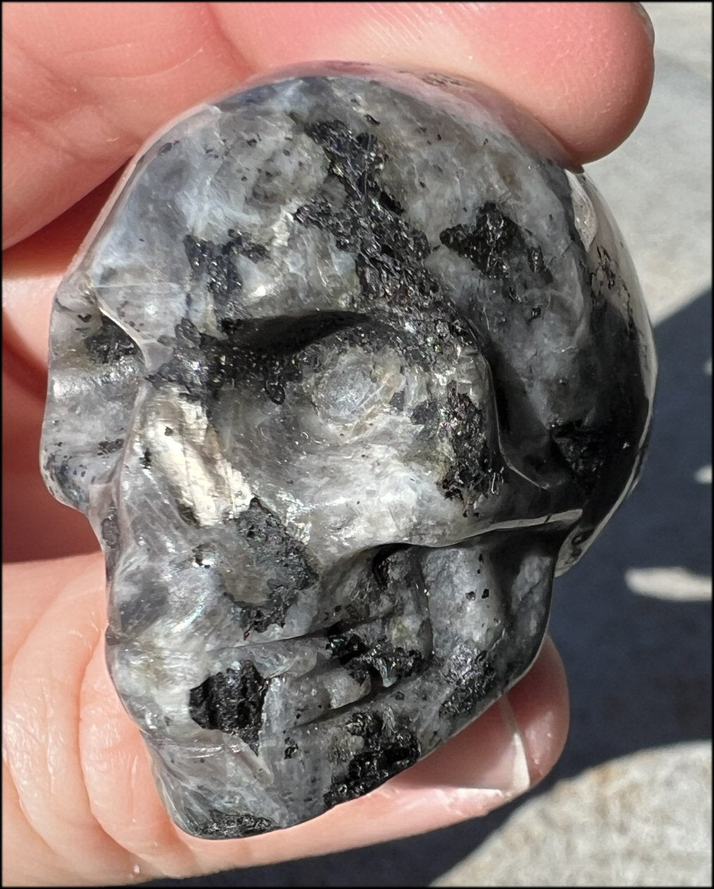 ~Shimmery~ Larvikite Collector's CRYSTAL SKULL - Insight, Reduce Stress