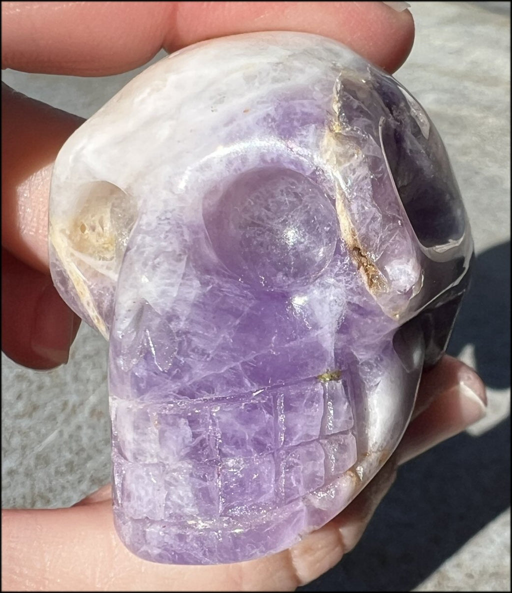 Chevron Amethyst Crystal Skull - Dream Work, Inner Journeying