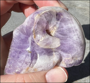 Chevron Amethyst Crystal Skull - Dream Work, Inner Journeying