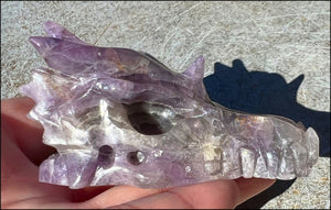 Fluorite DRAGON Crystal Skull with Hematite inclusions - Calming, Protective