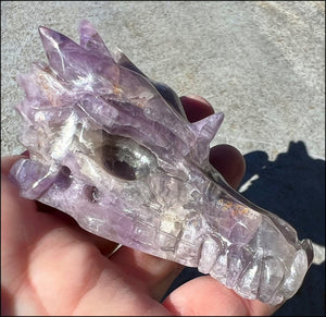 Fluorite DRAGON Crystal Skull with Hematite inclusions - Calming, Protective