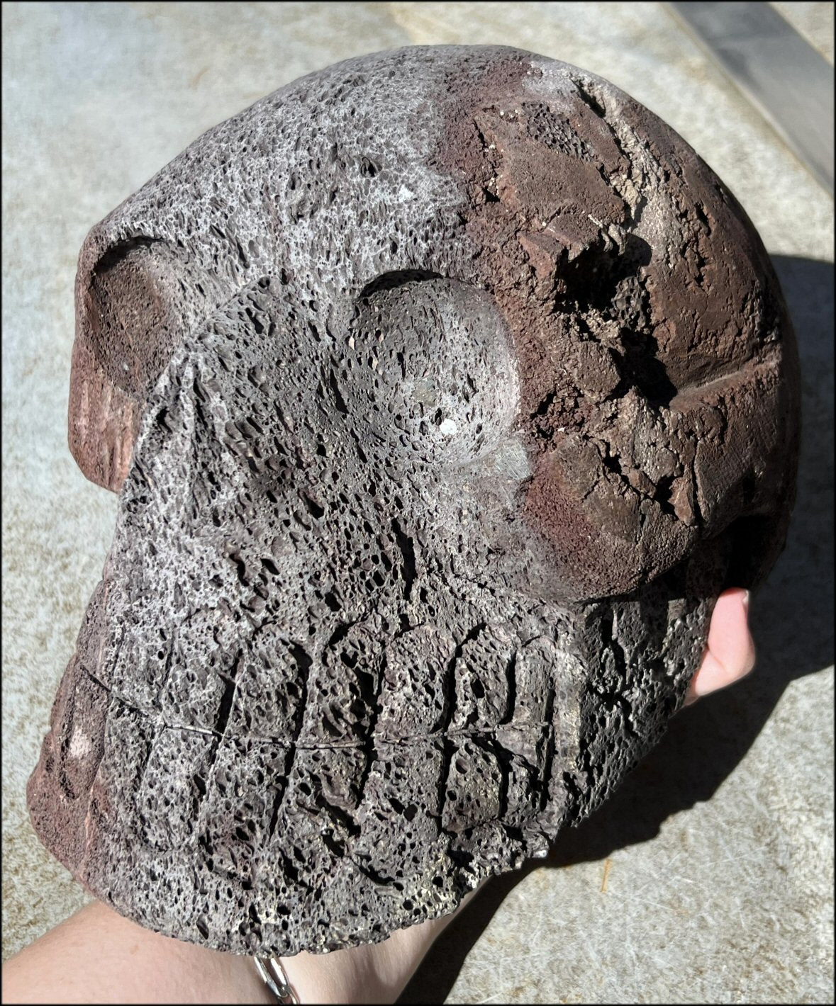 Larger Than LifeSize Black + Red Volcanic Lava Crystal Skull "LUDO" - With Synergy 10+ Years