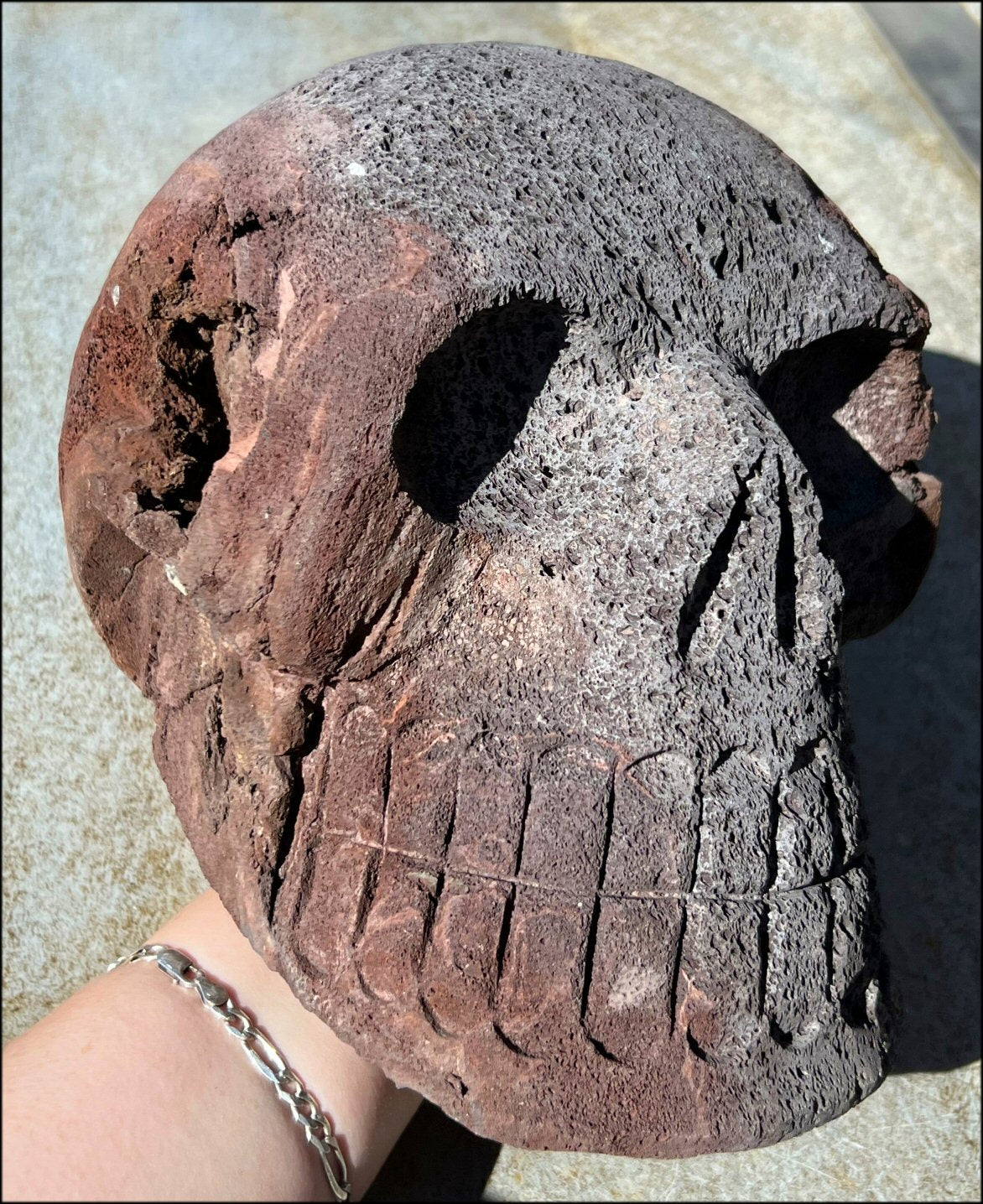 Larger Than LifeSize Black + Red Volcanic Lava Crystal Skull "LUDO" - With Synergy 10+ Years