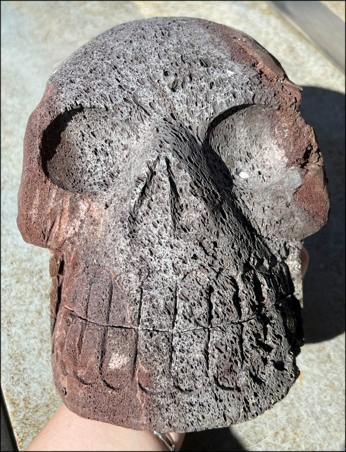 Larger Than LifeSize Black + Red Volcanic Lava Crystal Skull "LUDO" - With Synergy 10+ Years
