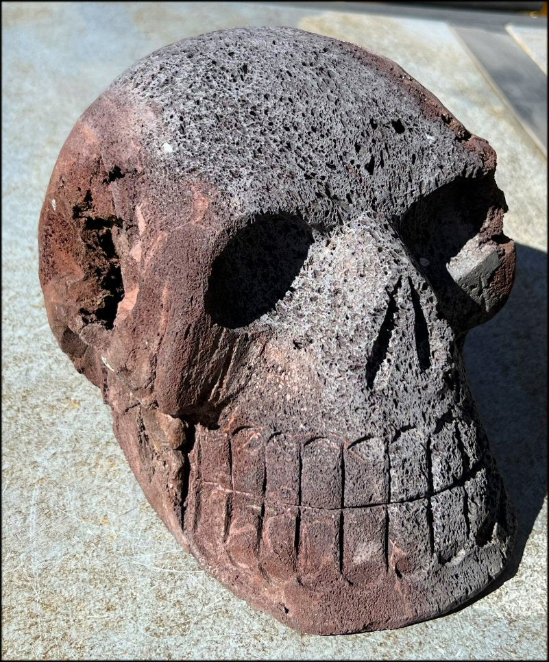 Larger Than LifeSize Black + Red Volcanic Lava Crystal Skull "LUDO" - With Synergy 10+ Years