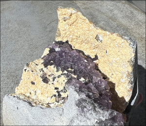 Purple Fluorite and Limestone METAMORPHOSIS Crystal Skull - Calming, Great for meditation