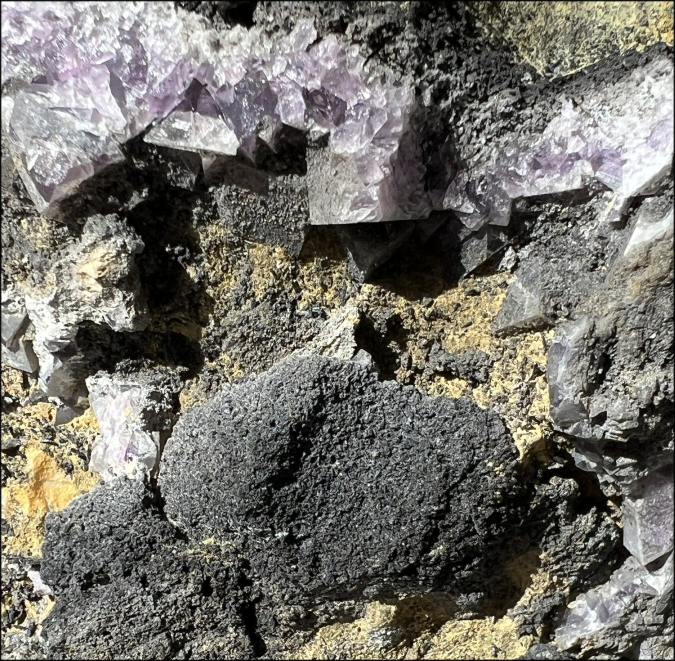 Limestone + Cubic Purple FLUORITE Metamorphosis Crystal Skull with Weird Organic Formations