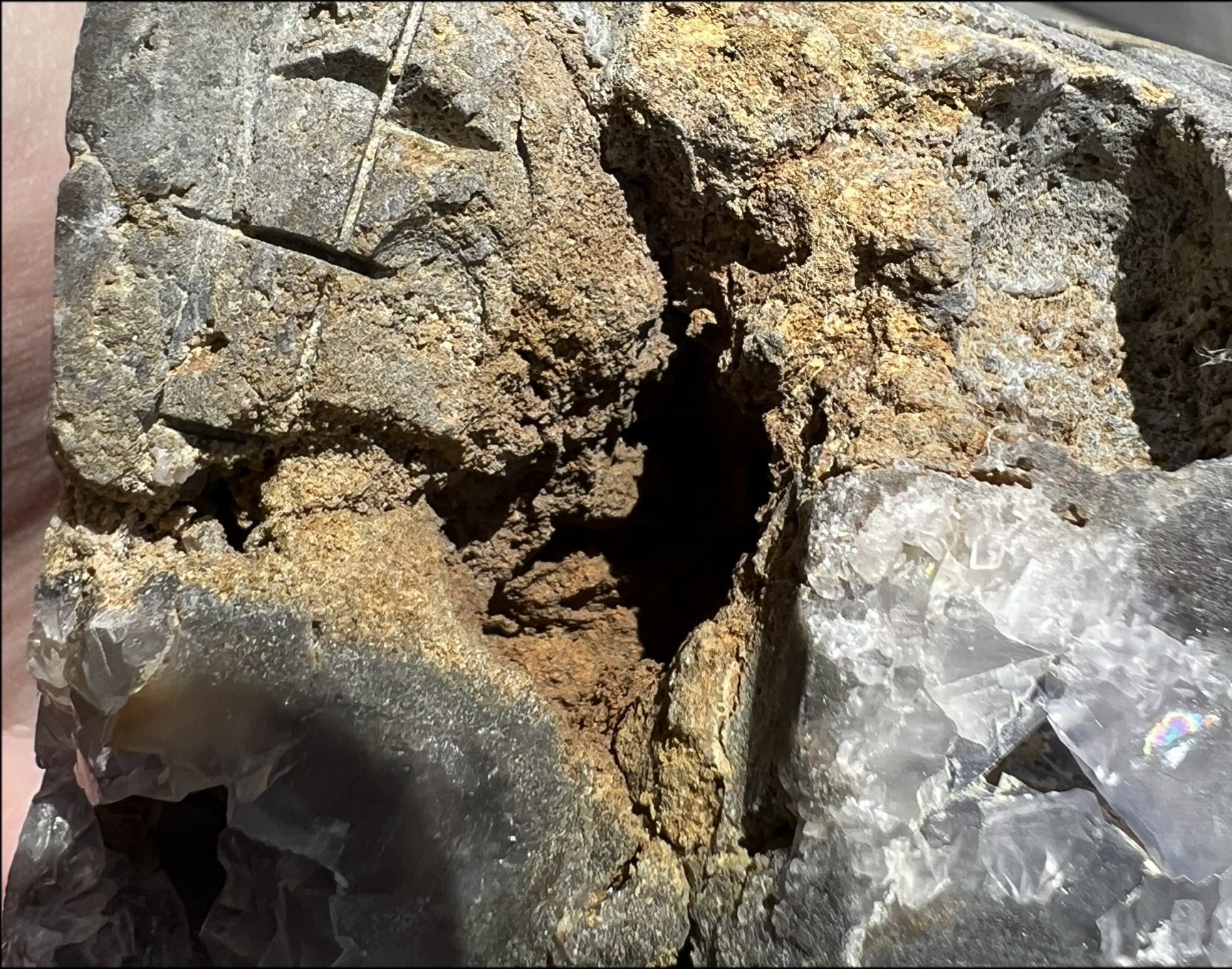 Blue-Grey Cubic FLUORITE + Limestone Metamorphosis Crystal Skull