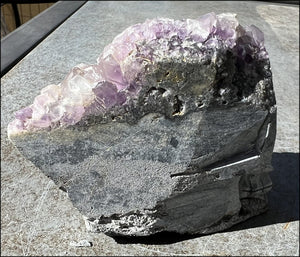 Limestone + Cubic Purple FLUORITE Metamorphosis Crystal Skull - Great for meditation!